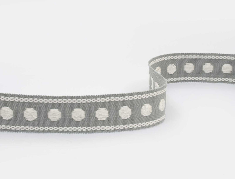 Jim Thompson Duquette Polka Dot Tape  Steel Grey Trim Sample JT030055008