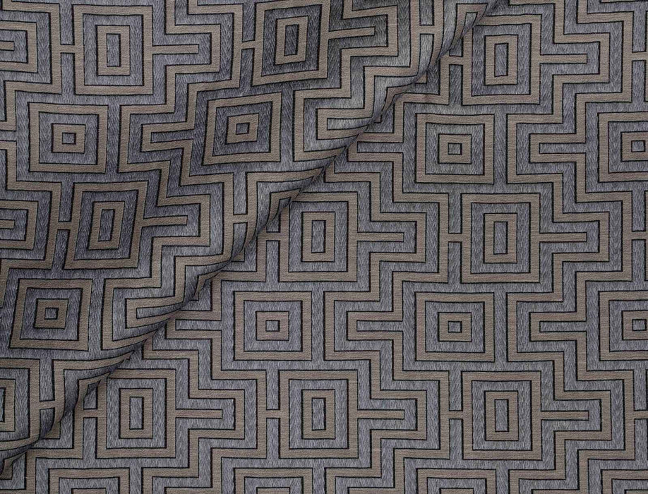 Jim Thompson Fret Maze Graphite Fabric Sample JT013860005