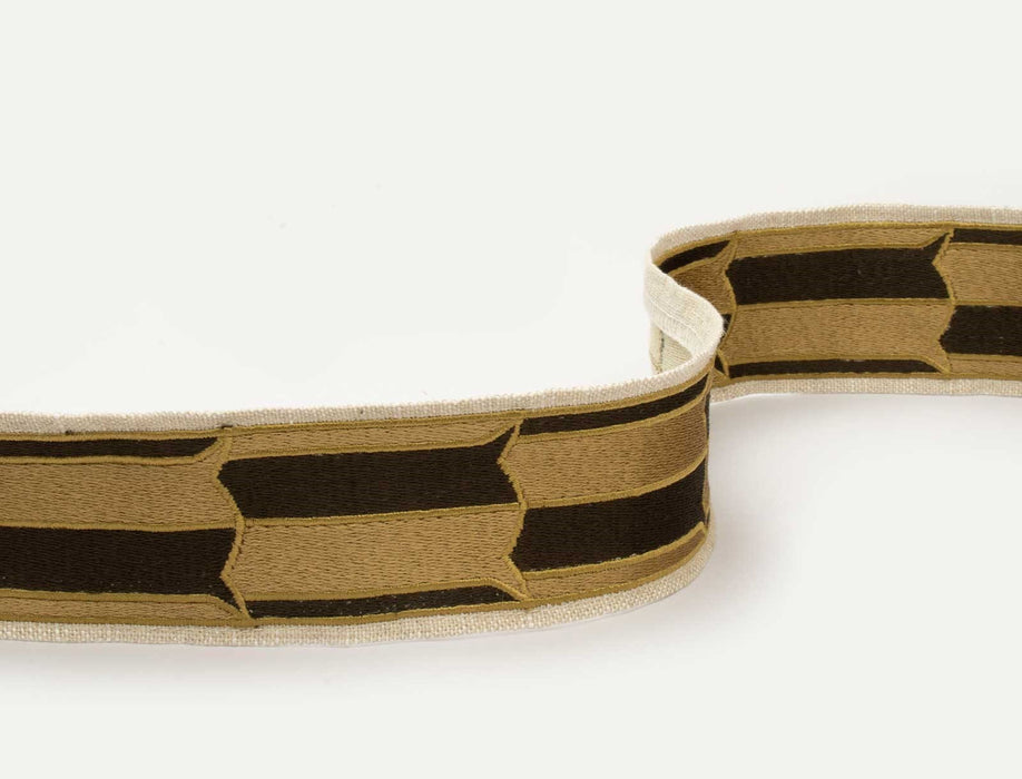 Jim Thompson Duquette Camelot Tape  Mocha Trim Sample JT030053002