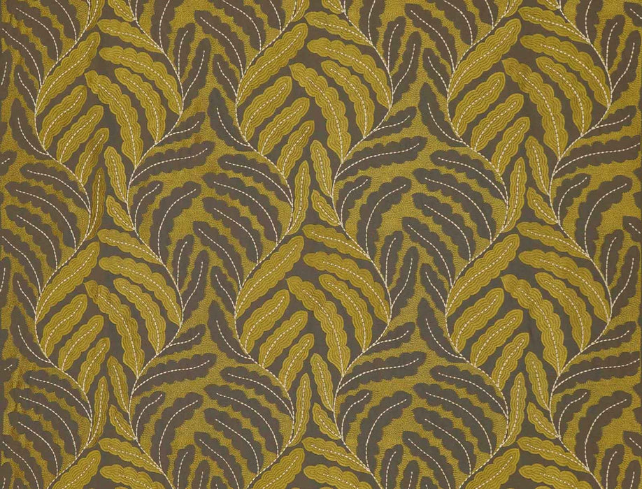 Jim Thompson Folia Embroidery Antique Brass Fabric JT013875004