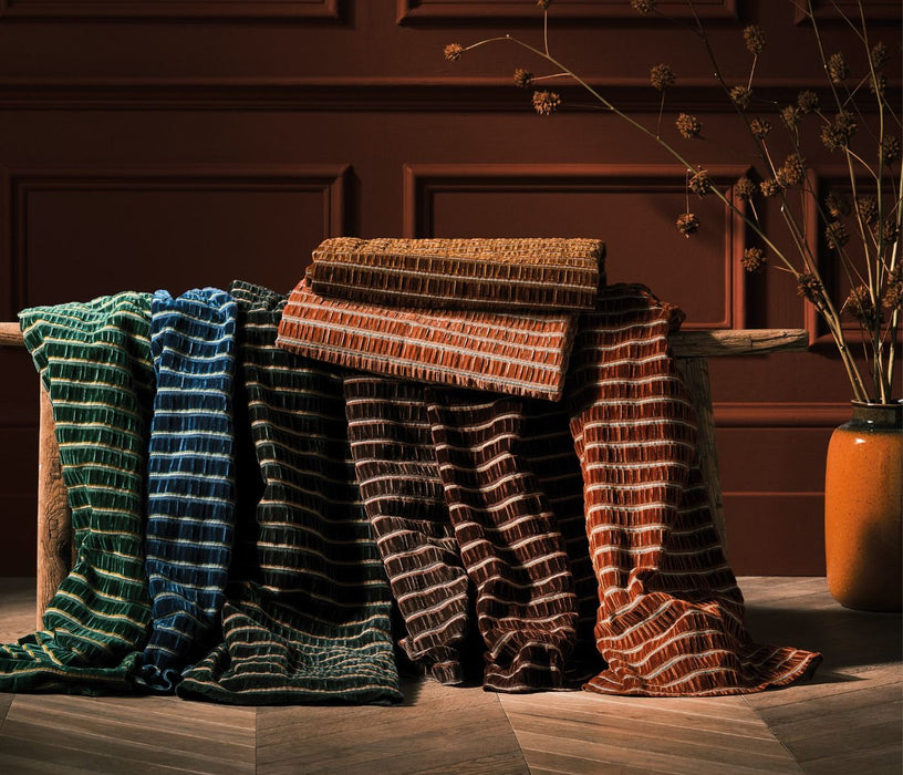 Osborne & Little Celesta Stripe Chocolate Fabric Sample F8073-06