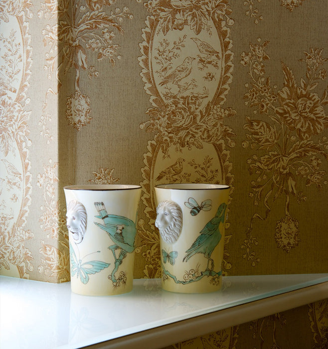 Marvic Textiles Les Oiseaux Raspberry Wallpaper W0621-6