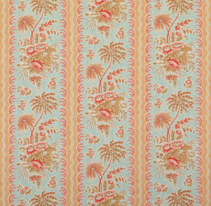 Marvic Textiles Coromandel Blue/Coral Fabric 7261-3