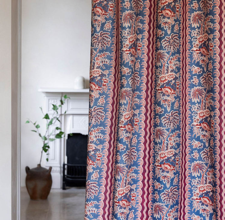 Marvic Textiles Coromandel Blue/Coral Fabric 7261-3
