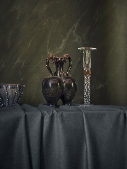 Travers Empress Glazed Linen 559 Fabric Sample 44212559