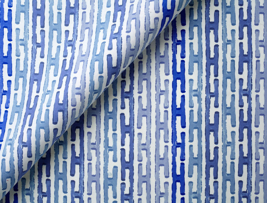 No.9 Thompson Chinese Steps China Blue Fabric N9012100002O