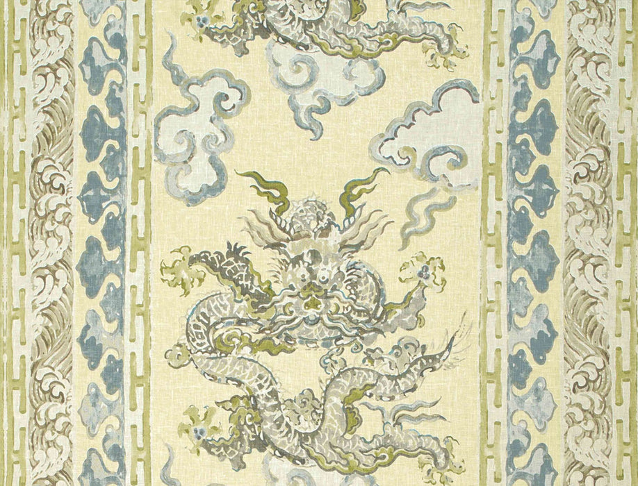 No.9 Thompson Enter The Dragons Winter Sky Fabric Sample N9012099004O