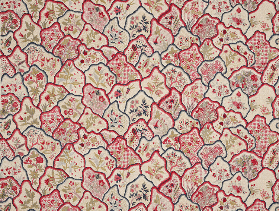 Braquenie Les Fleurs Du Bengale Garance Fabric Sample B7624003
