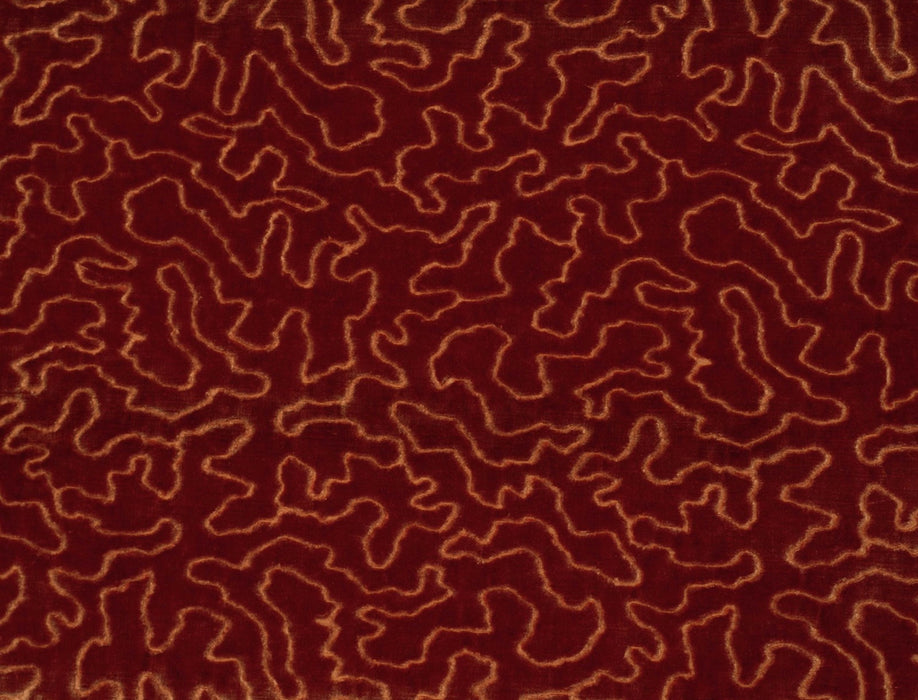 Jim Thompson Vermicelli Velvet Blood Orange Fabric Sample JT013887012