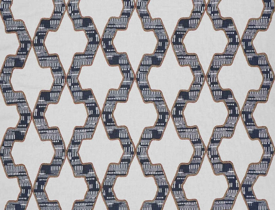 No.9 Thompson Fable Trellis Indigo Fabric N9012350001