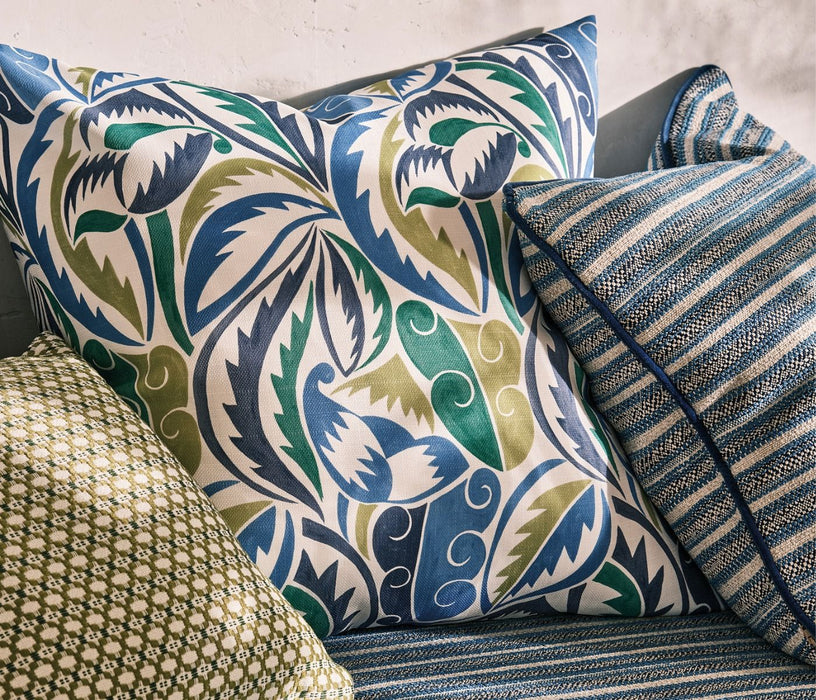 Osborne & Little Dufy Leaf Indigo / Lime Fabric F8107-01