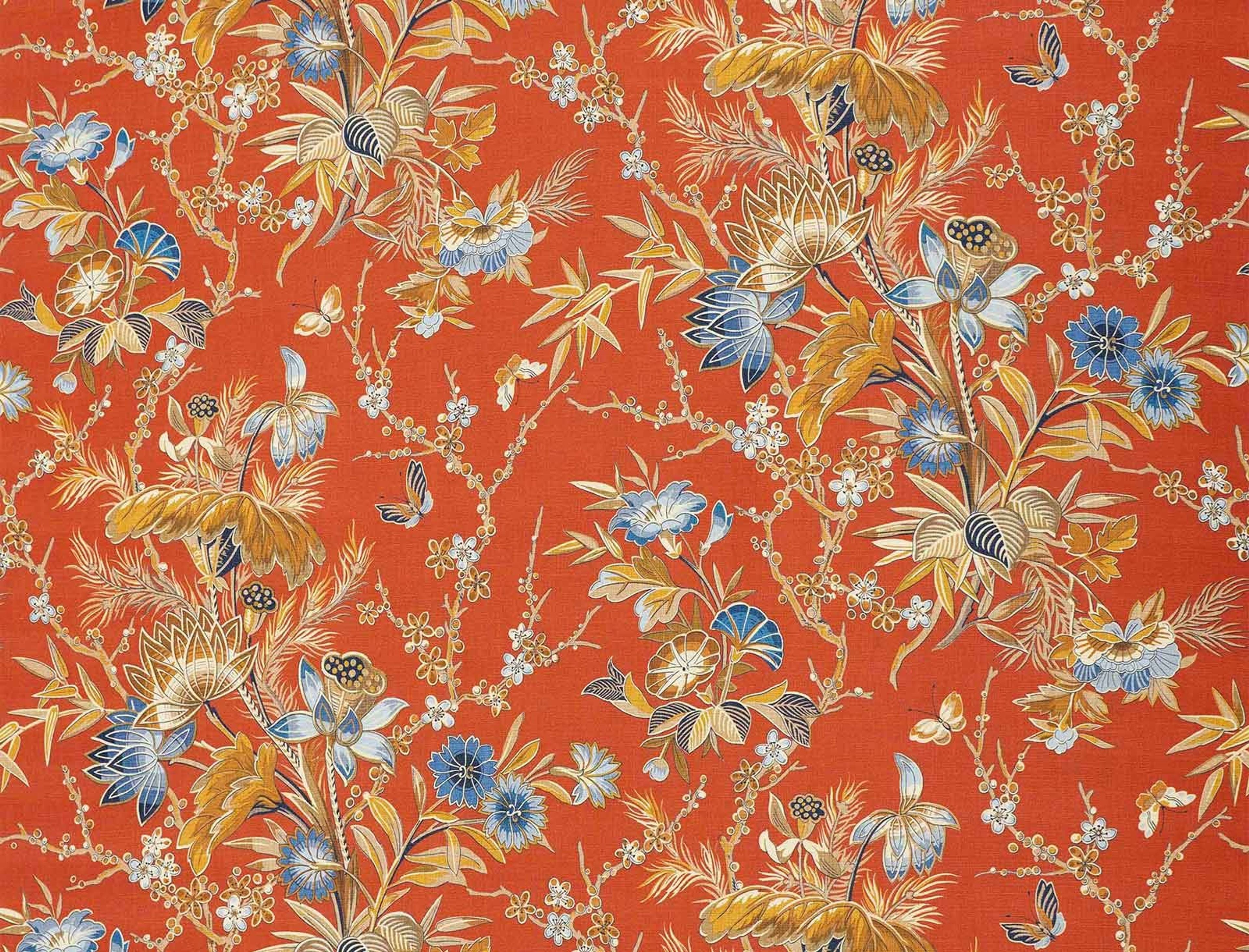 Jim Thompson Kinabalu Lacquer Red Fabric JT013856002