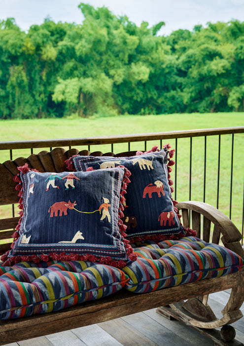 Jim Thompson Burmese Stripe Bluestone Fabric JT013912001