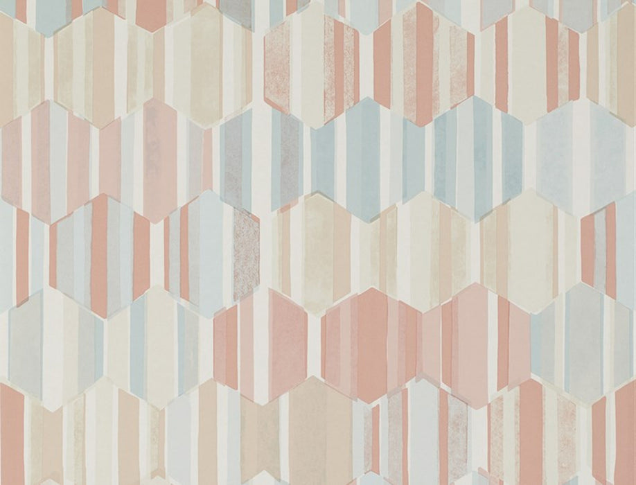 No.9 Thompson Hexastripe  Antique Tone Wallpaper Sample N9021008004