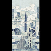 No.9 Thompson Metropolis Sisal Grasscloth 2 Drops Blue And White Wallpaper N9021041001