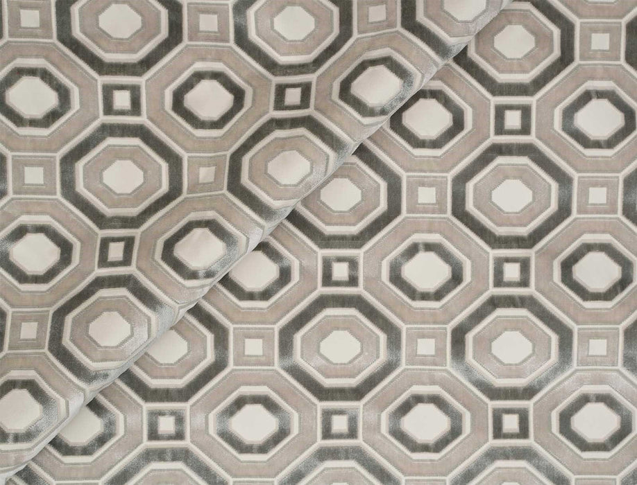 Jim Thompson Octavian Velvet Silver Grey Fabric Sample JT013844001