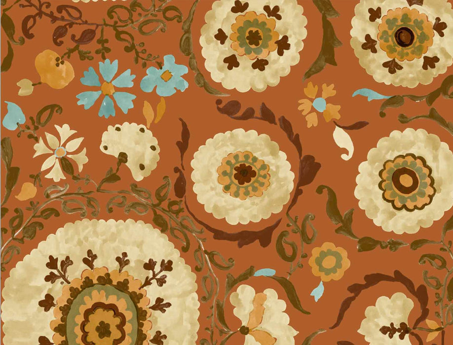 No.9 Thompson Phulkari  Baked Clay Wallpaper Sample N9021035002