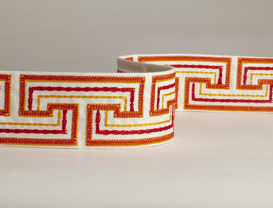No.9 Thompson Maze Border  Orange Trim Sample N9031001003