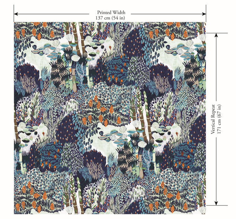 Jim Thompson Melusine  (Non-Woven) Night Garden Wallpaper Sample JT021075001