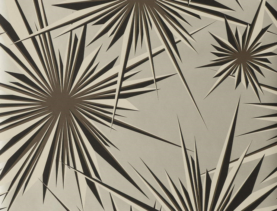 Jim Thompson Golden Sunburst  Silver Wallpaper Sample JT021064003