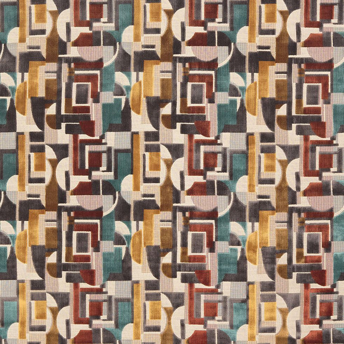 Osborne & Little Bovolo Slate / Amber Fabric Sample F7995-01