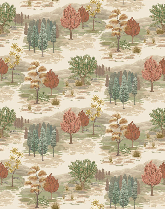 Osborne & Little Monteverde Olive / Terracotta Fabric F8021-02
