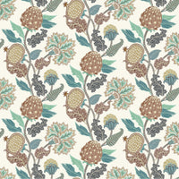Osborne & Little Cynara Chestnut / Eucalyptus Fabric F8022-04