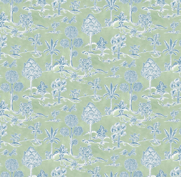 Osborne & Little Karuna Apple / Denim Fabric Sample F8023-02