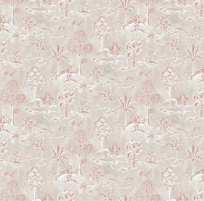 Osborne & Little Karuna Taupe / Terracotta Fabric F8023-04