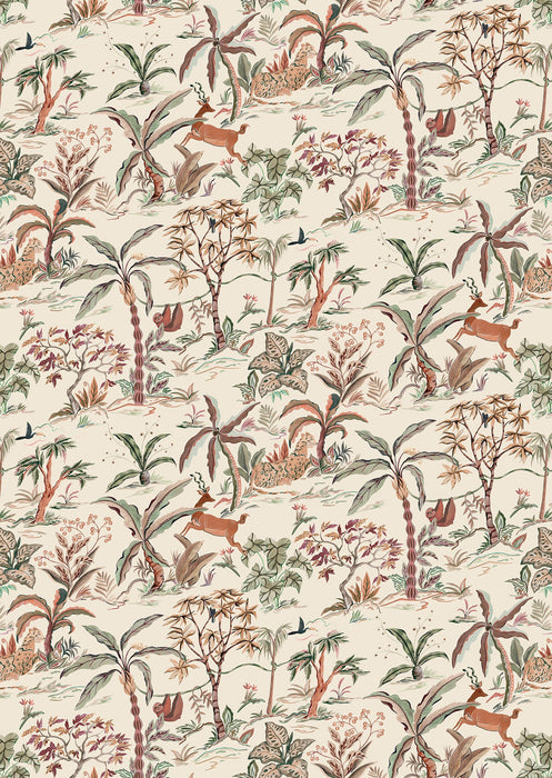 Osborne & Little Salento Olive / Terracotta Fabric Sample F8024-01