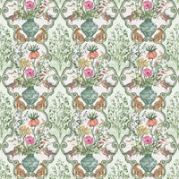 Osborne & Little Sundara Sage / Pink Fabric F8027-01
