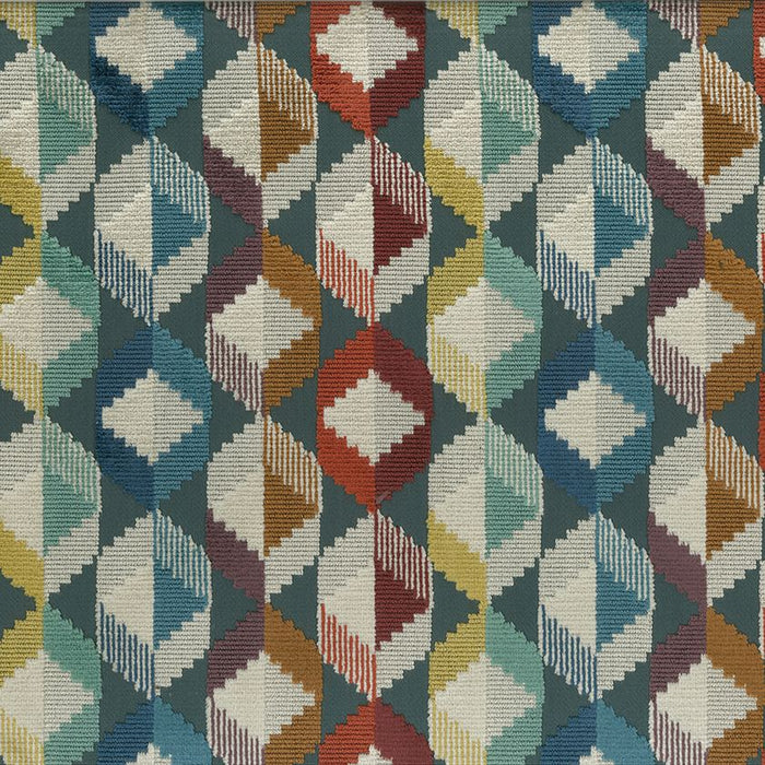 Osborne & Little Freya Brick / Teal Fabric F8070-02