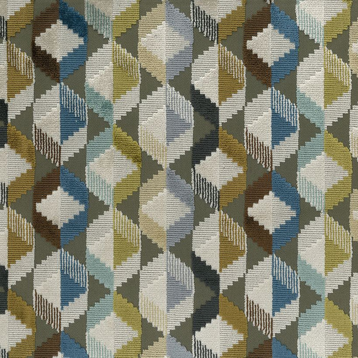 Osborne & Little Freya Charcoal / Gold / Denim Fabric F8070-03