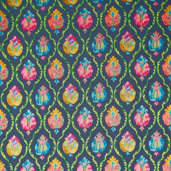 Osborne & Little Mysore Midnight / Magenta Fabric F8080-03