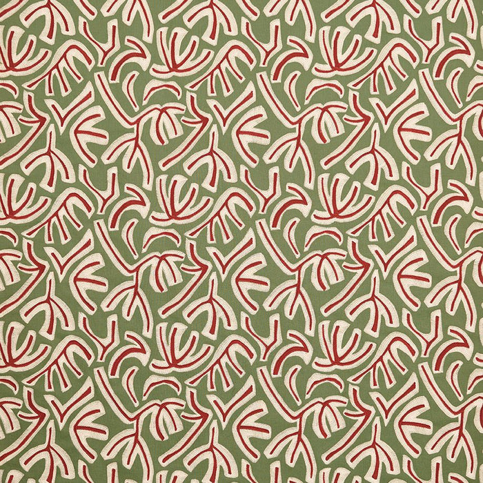 Osborne & Little Avila Olive / Brick Fabric Sample F8083-01