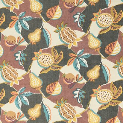 Osborne & Little Melagrana Charcoal / Terracotta Fabric Sample F8084-02