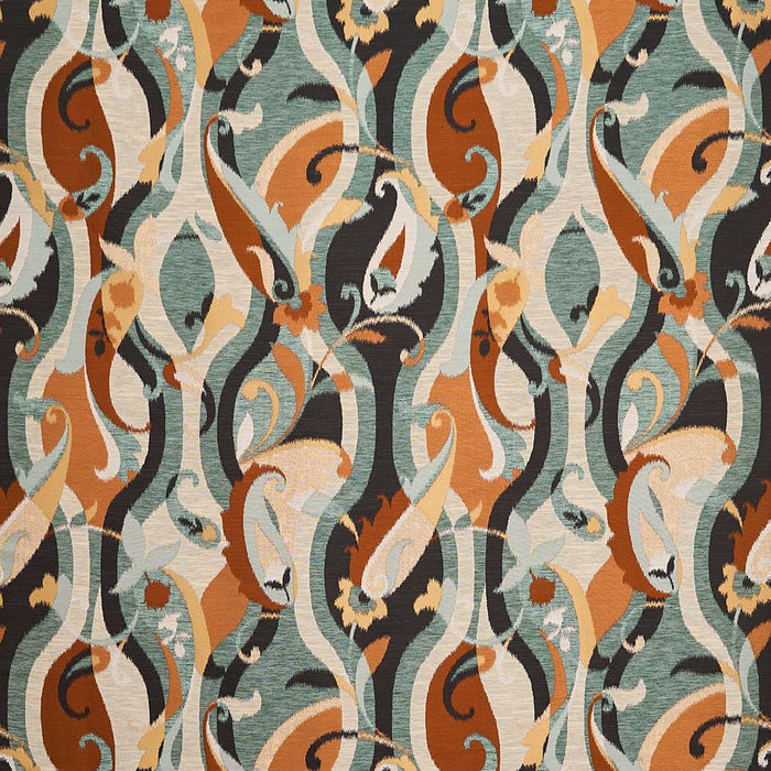 Osborne & Little Castillo Aqua / Sienna Fabric Sample F8085-03