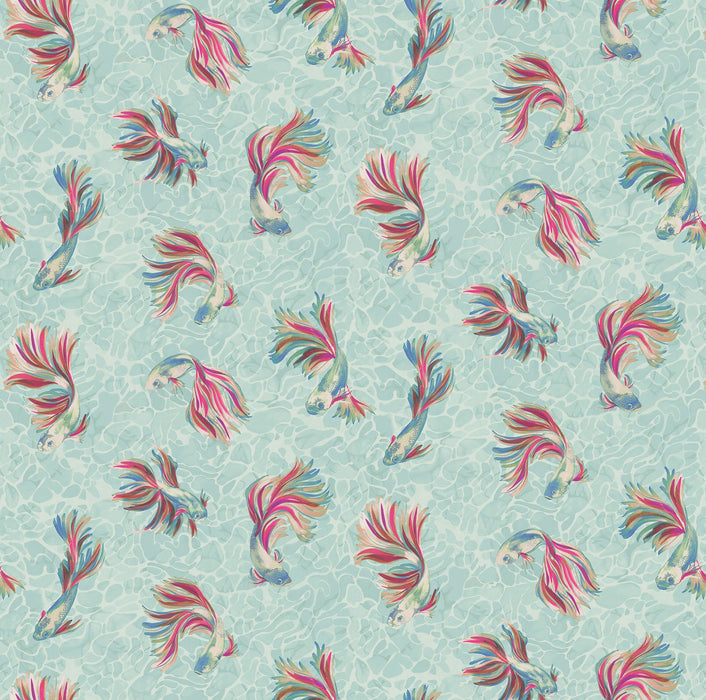 Osborne & Little Aquaria Mediterranean / Magenta Fabric F8100-02