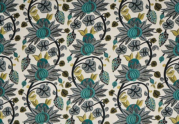 Osborne & Little Maharani Outdoor Indigo Fabric F8105-02
