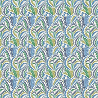 Osborne & Little Dufy Leaf Indigo / Lime Fabric F8107-01
