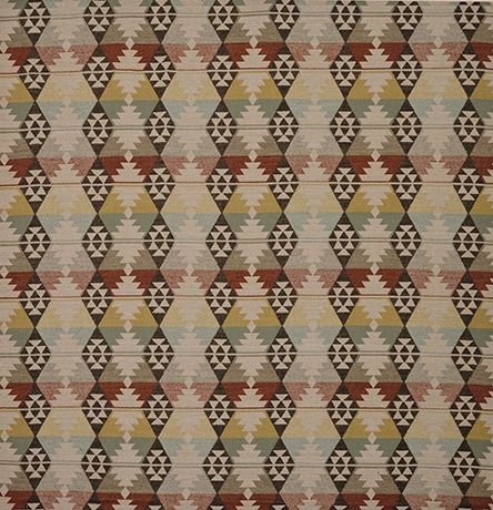 Osborne & Little Caledonia Aqua / Terracotta Fabric F8140-01