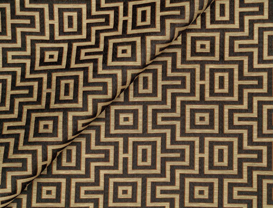 Jim Thompson Fret Maze Black Walnut Fabric Sample JT013860006
