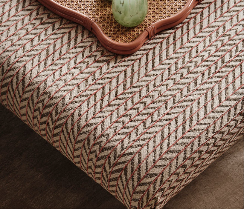 Nina Campbell Fairford Taupe/Coral Fabric NCF4611-01
