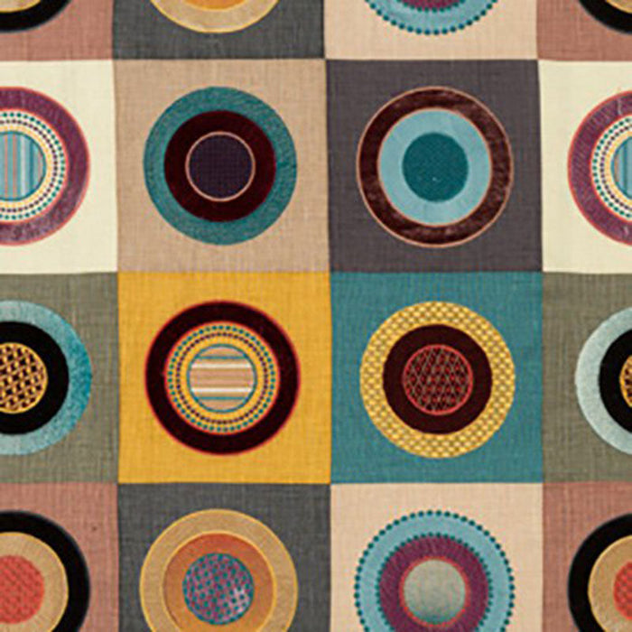 Mulberry Home Dress Circle Multi Fabric Sample FD267.Y101.0