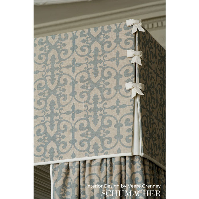 Schumacher Ferne Park Blue Fabric FERN001