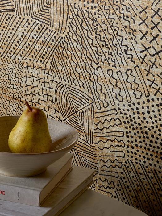 Pierre Frey Segou Fusain Wallpaper Sample FP063002