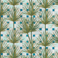 Pierre Frey Patio Exotique Aqua Wallpaper FP789002