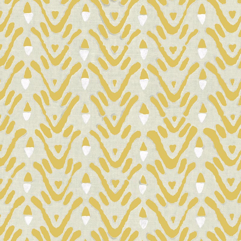 Galbraith & Paul Bell Flower Ochre Wallpaper Sample