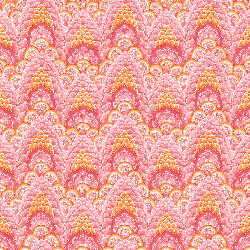 Gaston Y Daniela Ganges Rosa/Naranja Wallpaper Sample GDW5447.003.0