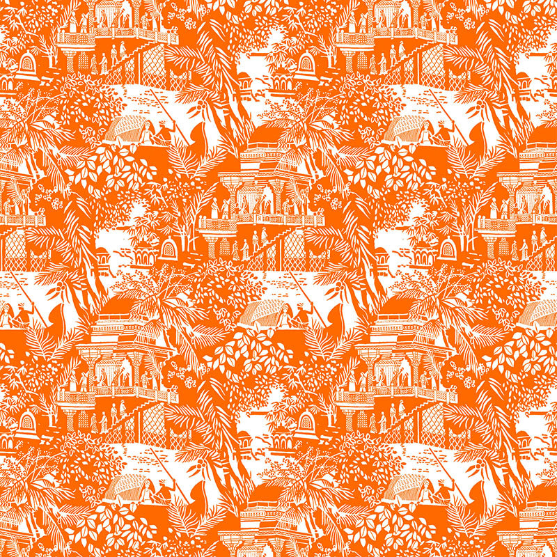 Gaston Y Daniela Olimpo Naranja Wallpaper Sample GDW5450.003.0